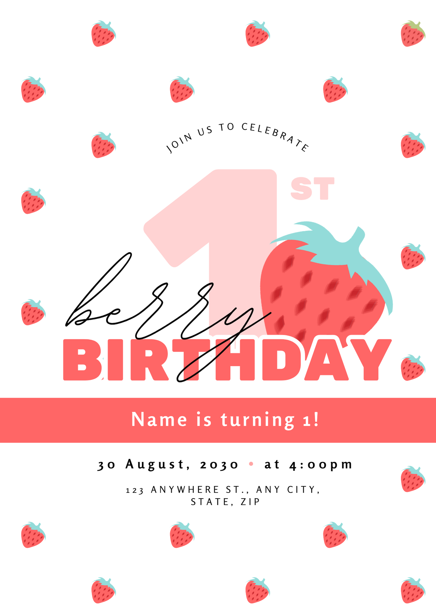 Berry Birthday Invitation
