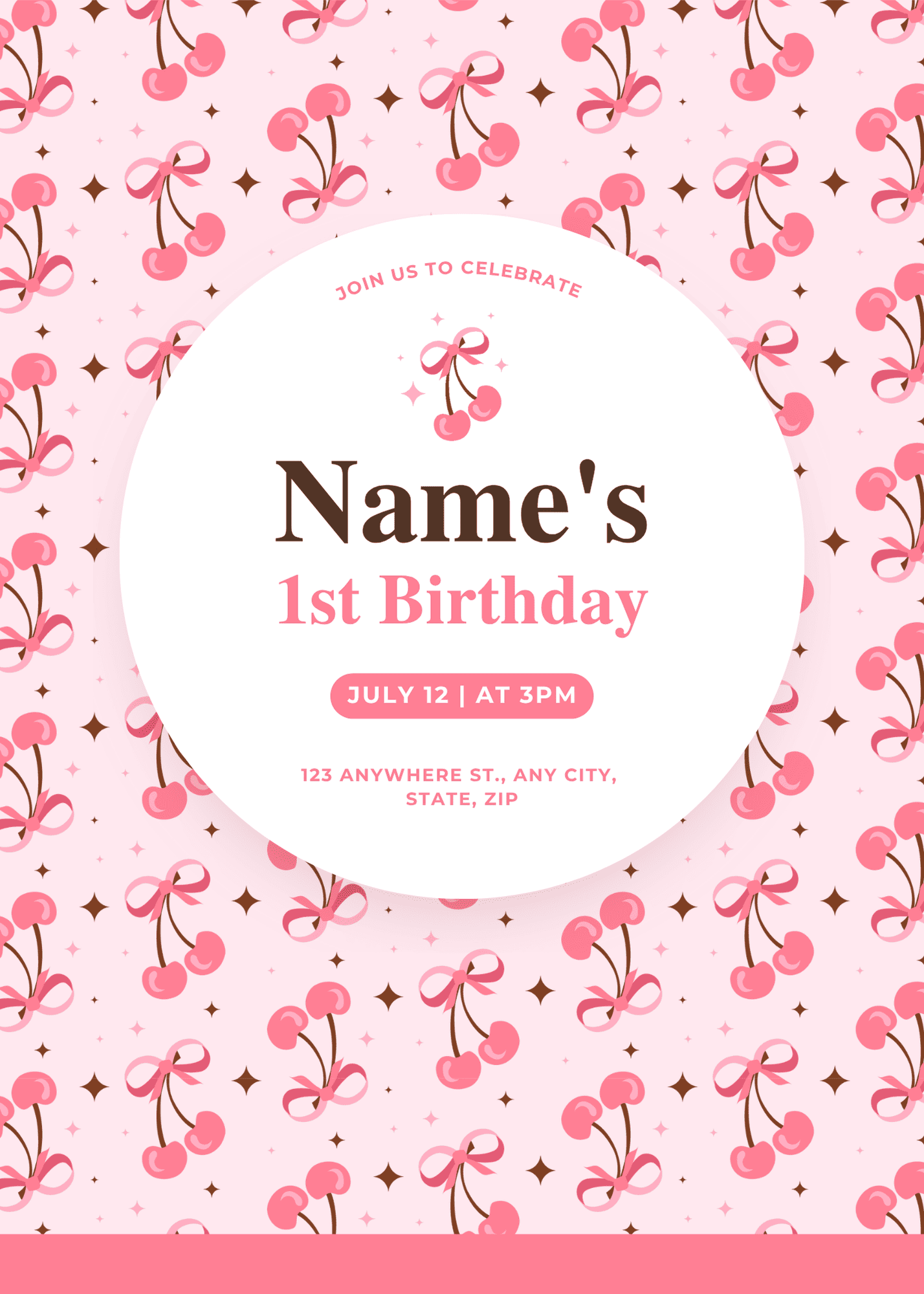 Cherry Birthday Invitation