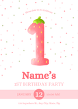 Strawberry Numbers Birthday Invitation