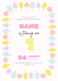 Cotton Candy Birthday Invitation - Rainbow