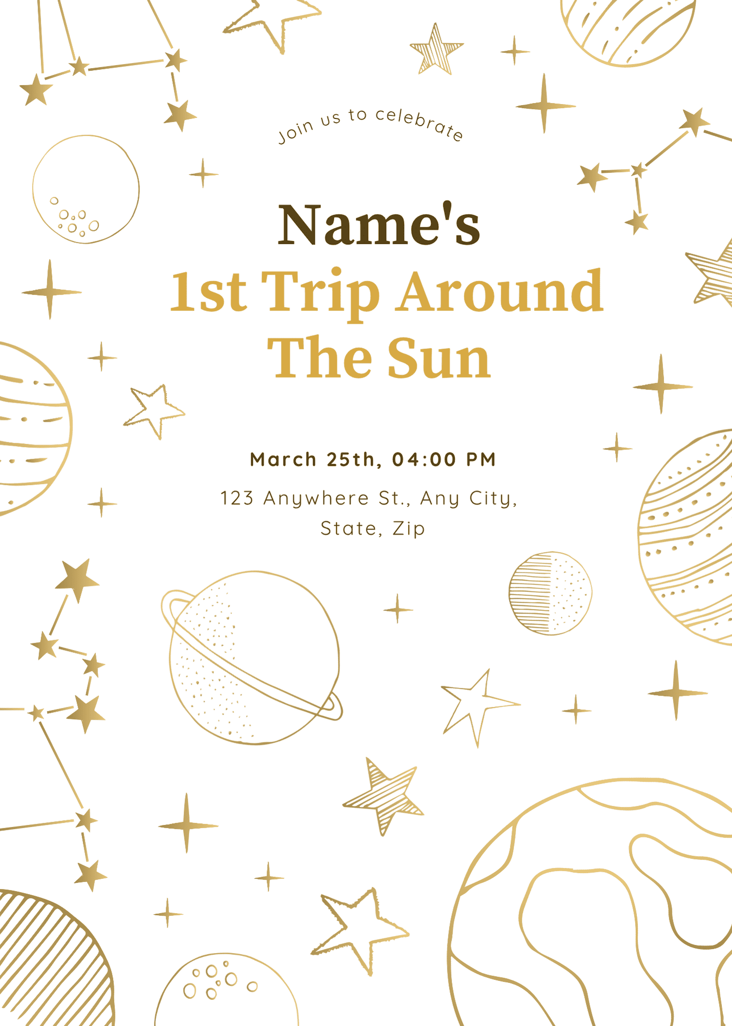 First Trip Around the Sun - Gold Galaxy