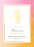 Glitter Birthday Invitation - Pink