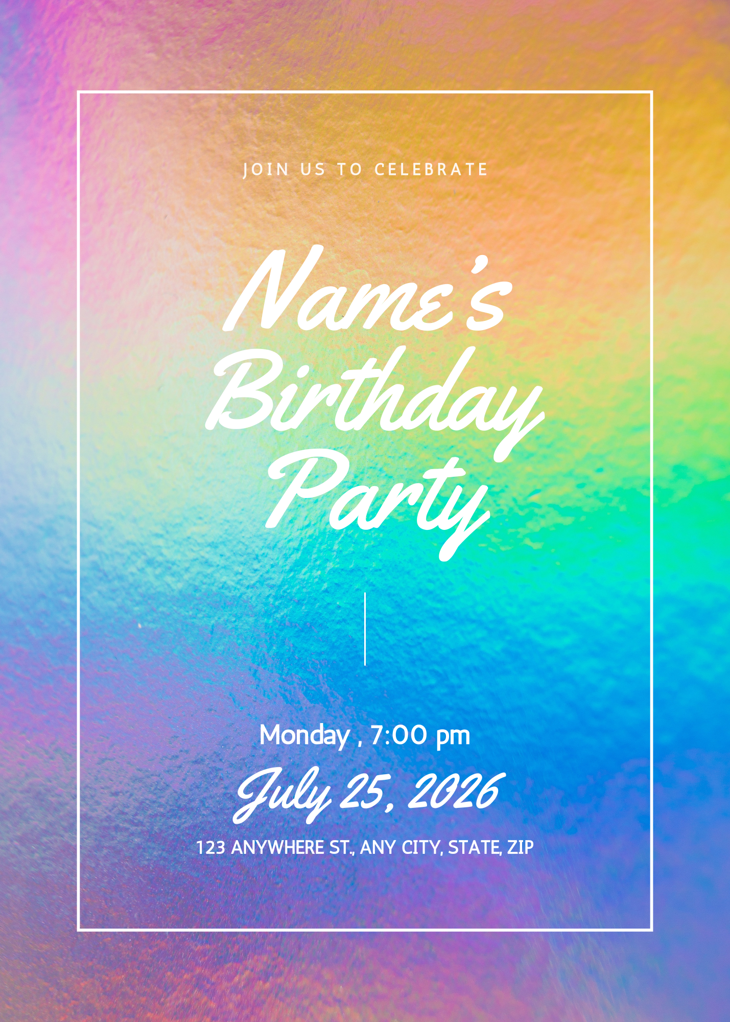 Birthday - Glitter - Rainbow - 3