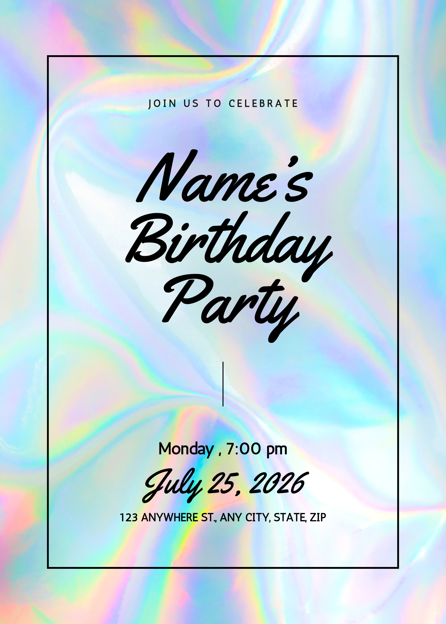 Birthday - Glitter - Rainbow - 5