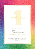 Glitter Birthday Invitation - Rainbow