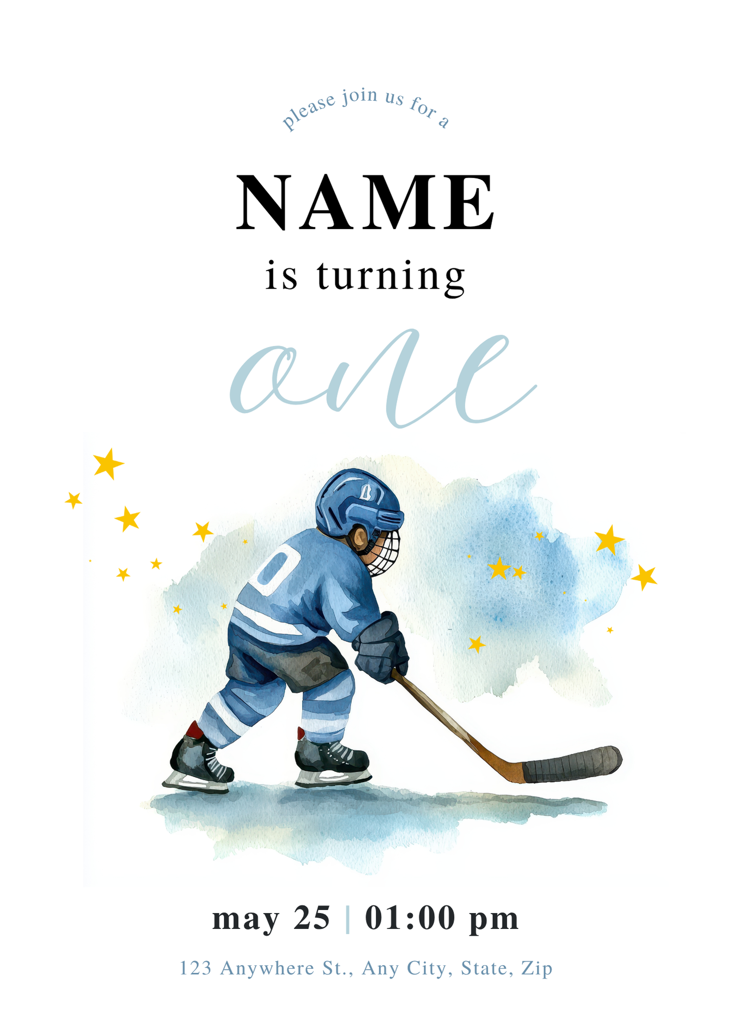 Birthday - Hockey -  Hockey boy - Blue