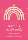Rainbow Magic Pink Sparkle Birthday Invitation