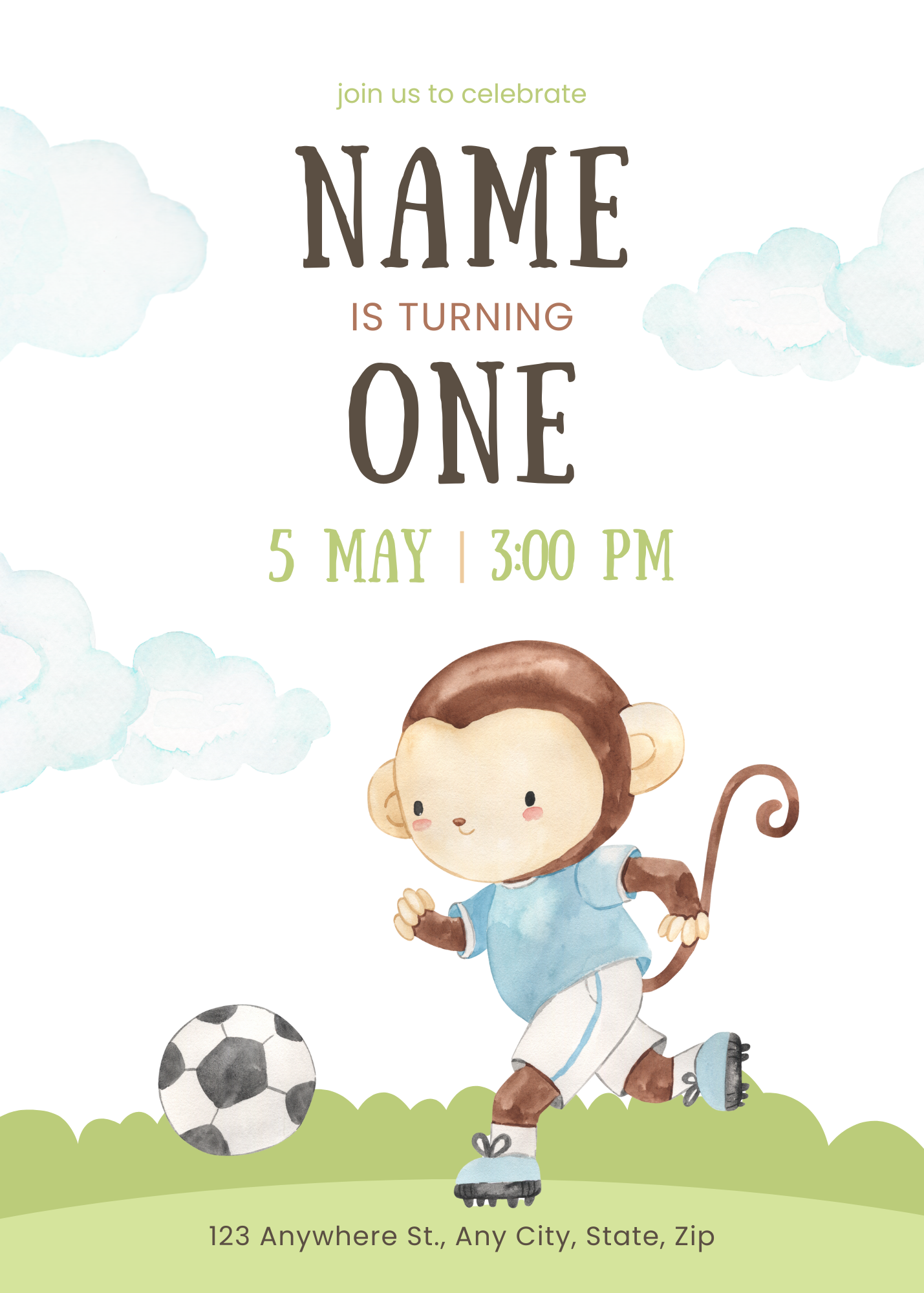 Birthday - Soccer  -  Soccer animals