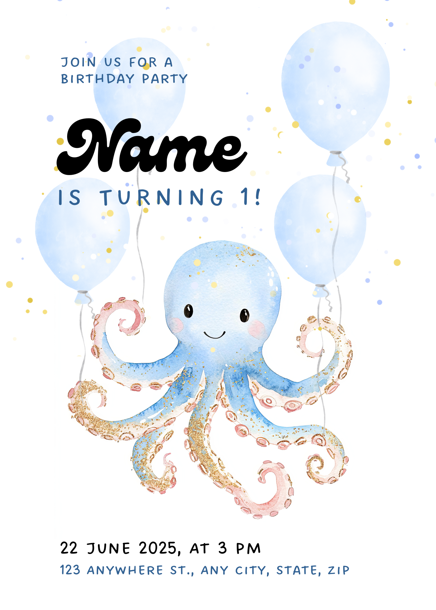 Octopus Balloons - Blue