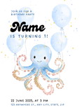 Octopus Balloons - Blue