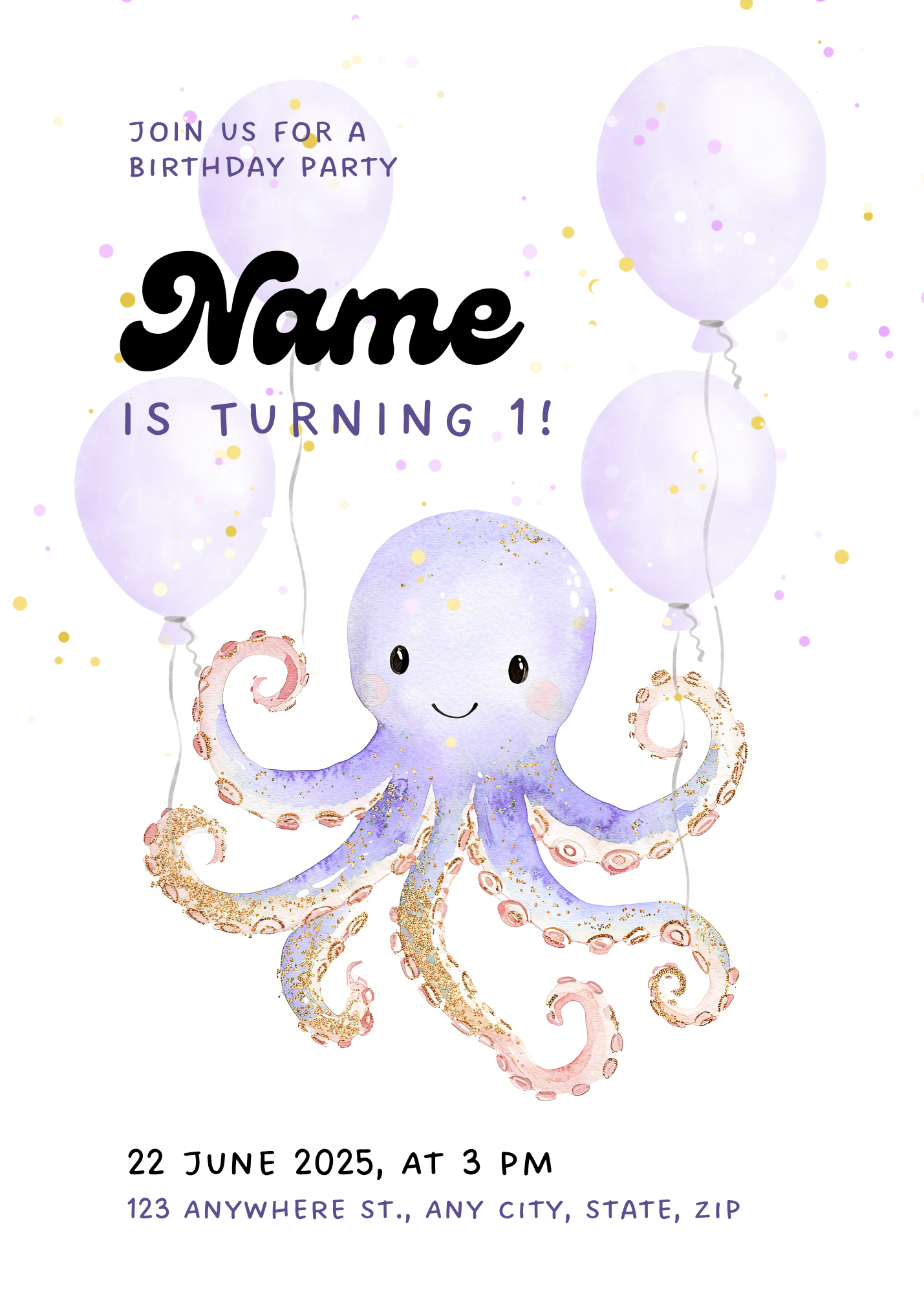 Octopus Balloons - Purple