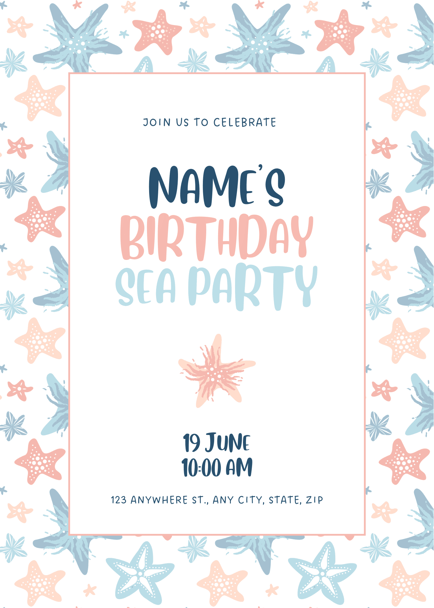 Under The Sea Birthday Invitation