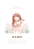 Girl with Unicorn Birthday Invitation