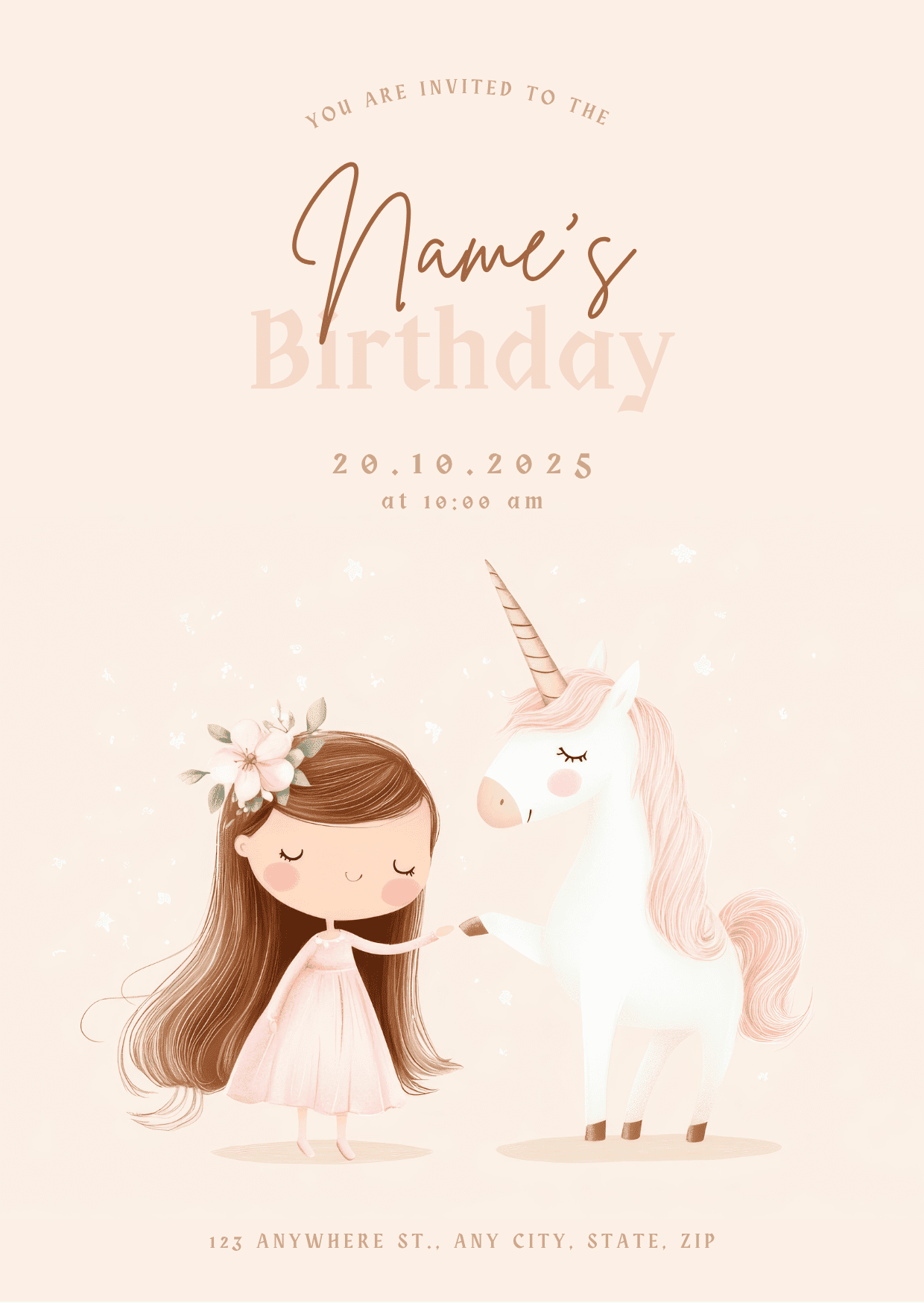Unicorn Birthday Invitation