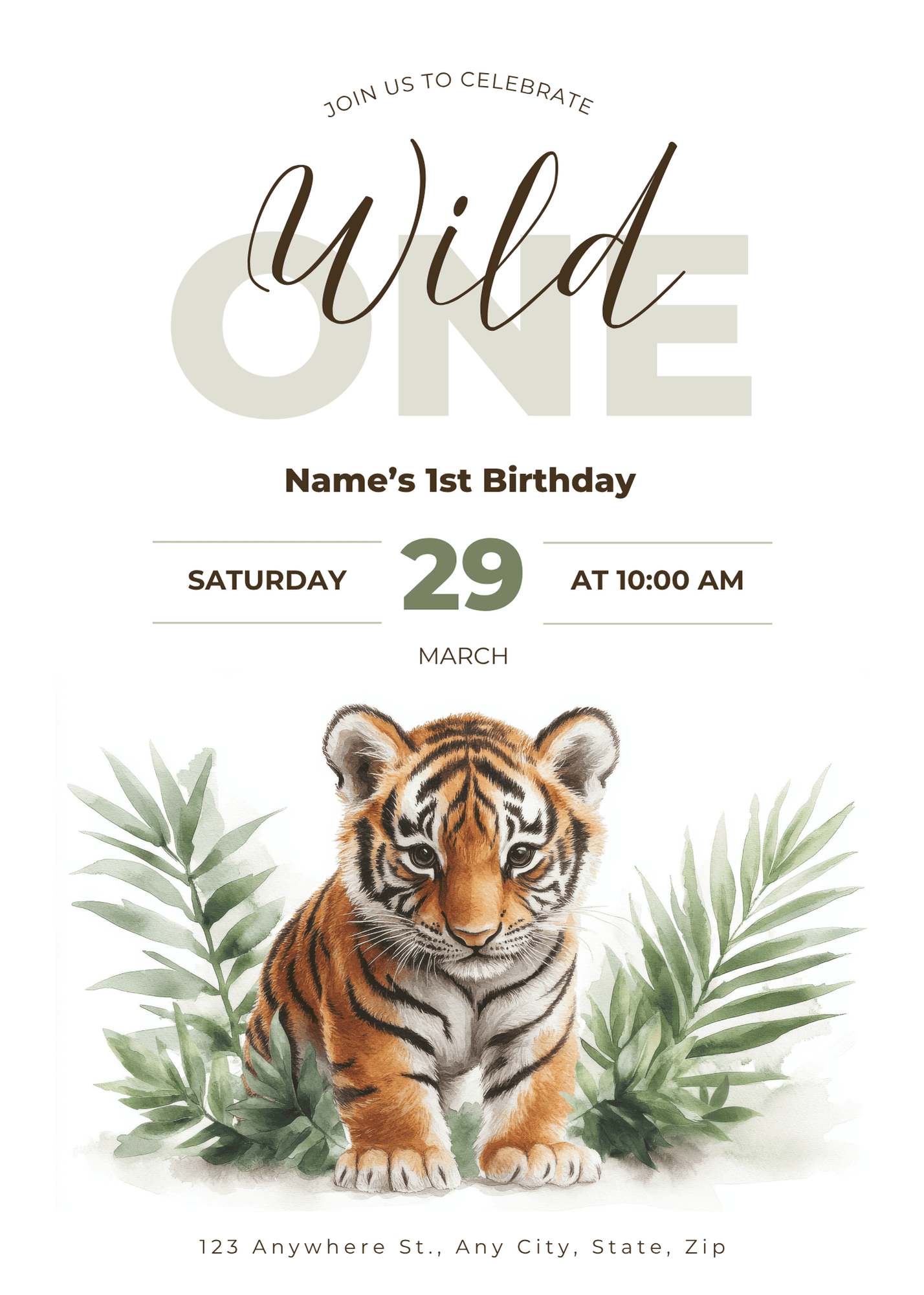 Wild One Birthday Invitation - Leo