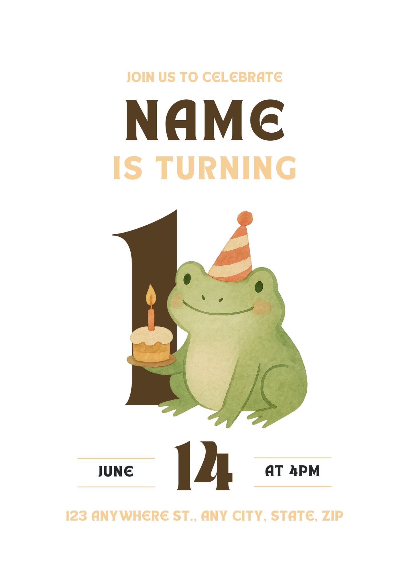 Birthday Party Animal Frog Birthday Invitation