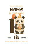 Birthday Party Animal Panda Birthday Invitation