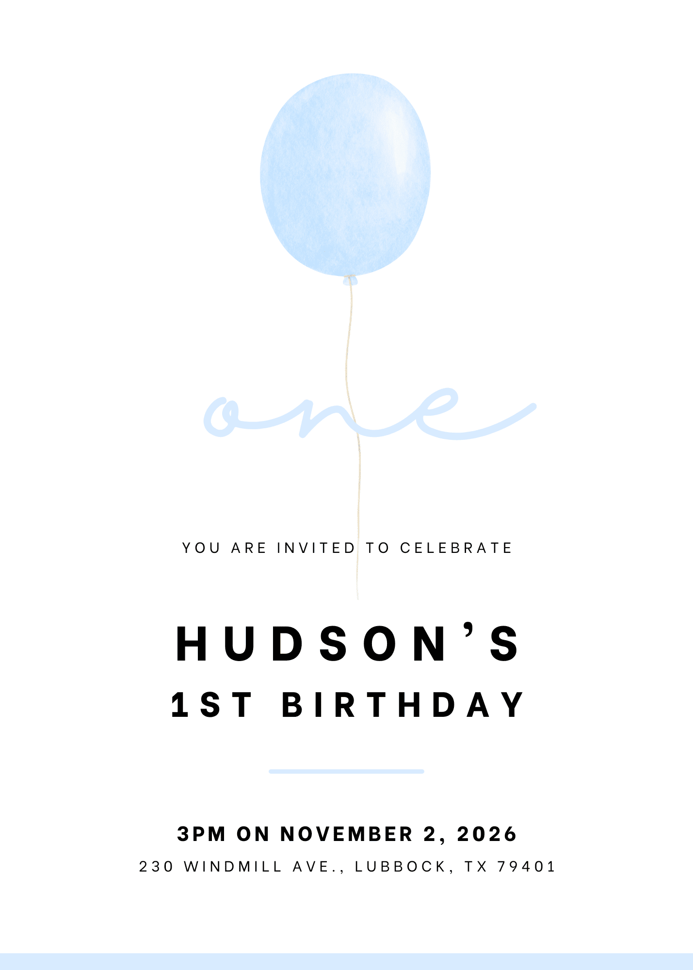 One Little Balloon (Blue)