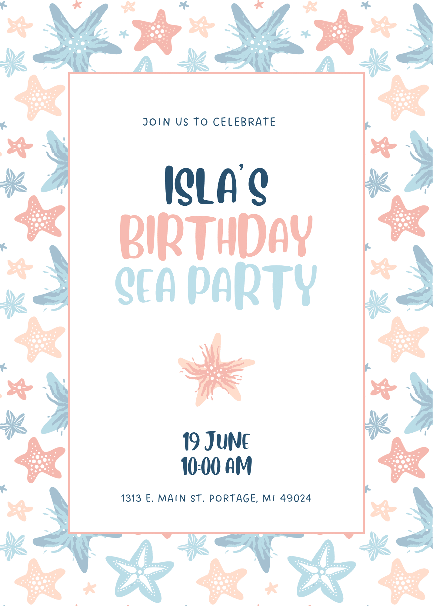 Under The Sea Birthday Invitation