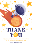 First Trip Around The Sun Falling Star Birthday Thank You Card