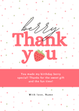 Berry Strawberry Birthday Thank You Card