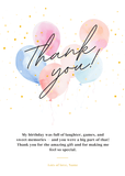 Balloons Watercolor Balloons Birthday Thank You Card